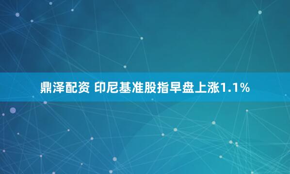 鼎泽配资 印尼基准股指早盘上涨1.1%